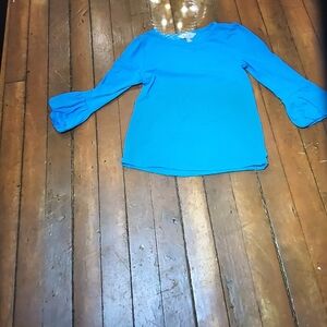 Matilda Jane ruffled blue shirt